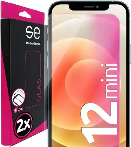 Panzerglas für iPhone 12 Mini mit Installationshilfe und 9H Härte