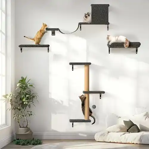 Katzen Kletterwand Set Fukumaru 10-teilig aus Multiplexplatte