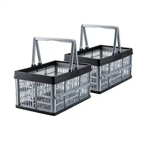 Klappbox Grizzly faltbar mit Henkel, 2er Set, grau, je 16 Liter