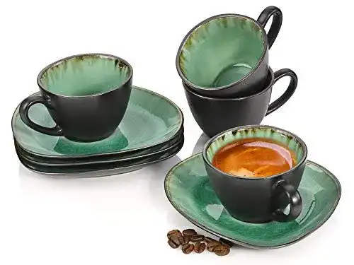 Espressotassen Set Palm Beach von Sänger mit Untertassen