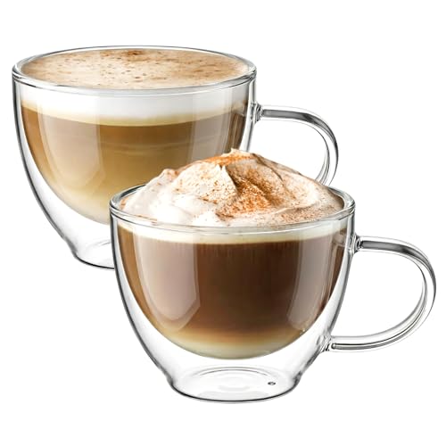 Doppelwandige Gläser von ecooe für Cappuccino und Tee im 2er Set