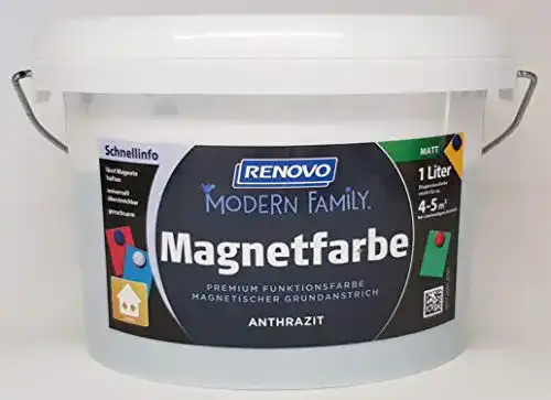 Magnetfarbe 1 Liter RENOVO in Anthrazit für kreative Wandgestaltung
