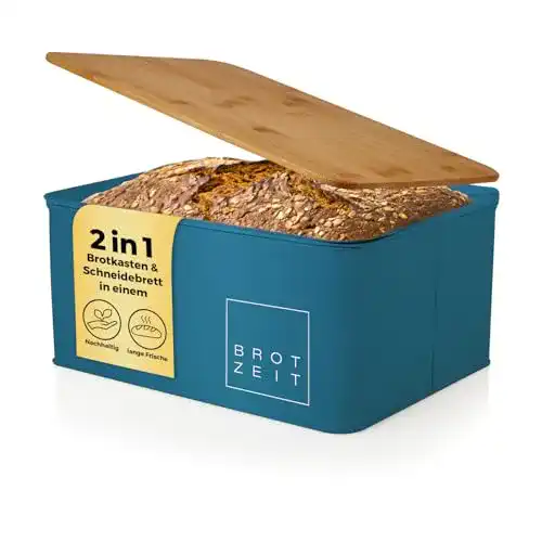 Brotkasten Lumaland Cuisine mit Bambusdeckel aus Metall