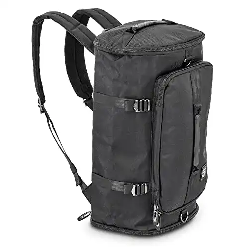 Motorradrucksack Bagtecs RG4 – Rucksack und Gepäckrolle in Schwarz