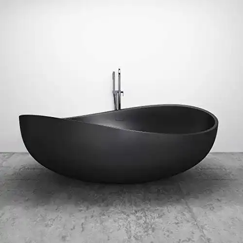 Freistehende Badewanne Bernstein Wave Stone 180 x 110 x 62 cm