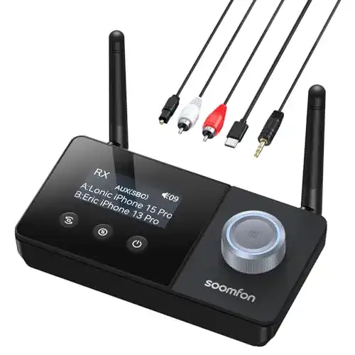 Soomfon Bluetooth 5.3 TV-Bluetooth-Transmitter mit Dual-Antenne