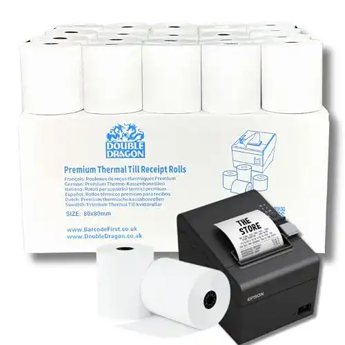 Thermopapier Double Dragon 80 x 80 mm Kassenrollen für Kassensysteme