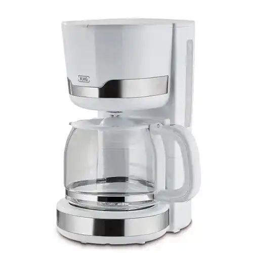 KHG Kaffeemaschine KA-129 WE2 mit 12 Tassen Kapazität und Glaskanne