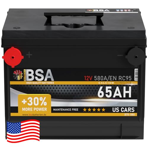 Autobatterie 65Ah für amerikanische Fahrzeuge mit Seiten-Gewindeanschlüssen