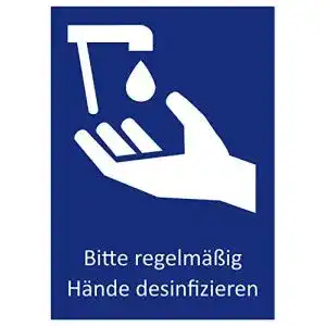 Aufkleber Hände desinfizieren – 5 Stück Hinweis Schilder