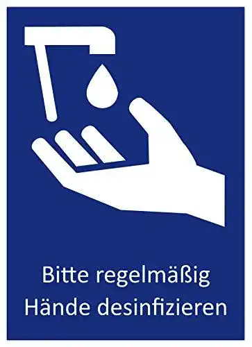 Aufkleber Hände desinfizieren – 5 Stück Hinweis Schilder