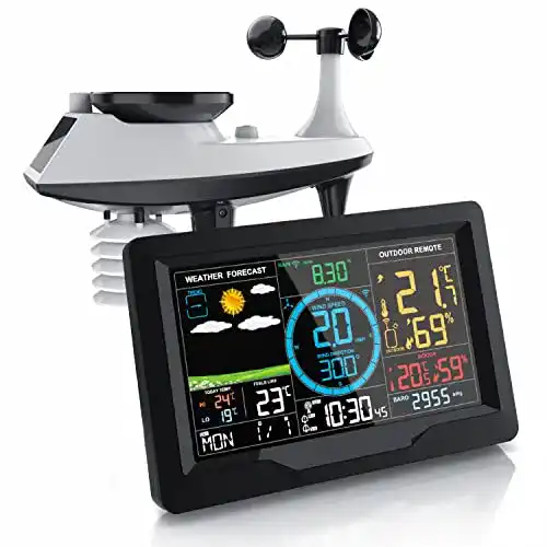 Brandson Profi Wetterstation – Funk Wetterstation mit 5 in 1 Außensensor