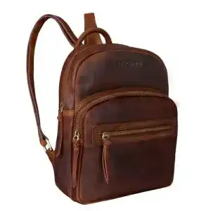 Lederrucksack Damen STILORD Vintage Rucksack aus braunem Leder
