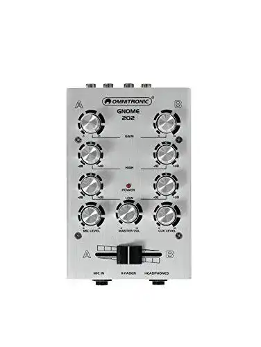 Mini Mischpult Omnitronic Gnome-202 Mini Mixer Silber