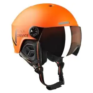 Black Crevice Skihelm Sölden mit Visier in Orange Matt/Schwarz, Größe S