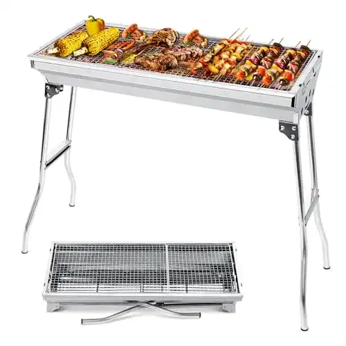 Holzkohlegrill AGM Camping Grill tragbar und klappbar