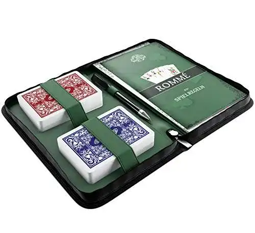 Rommé-Karten Bullets Playing Cards Set mit Kunstleder Etui