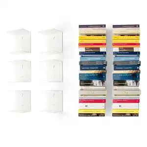 Bücherregal Home3000 mit 6 unsichtbaren Regalen und 12 Fächern