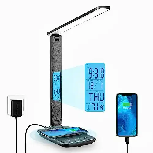 Ikea Schreibtischlampe Laopao LED dimmbar mit USB und kabellosem Laden