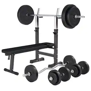 Langhantelbank Gorilla Sports Hantelbank mit Hantelset