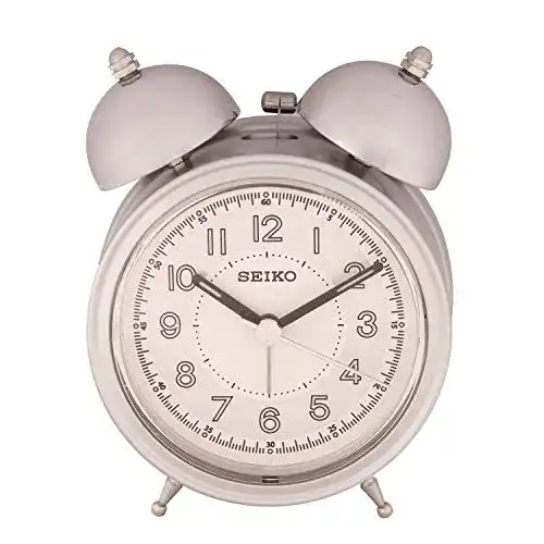 Doppelglockenwecker Seiko in Silber aus Kunststoff