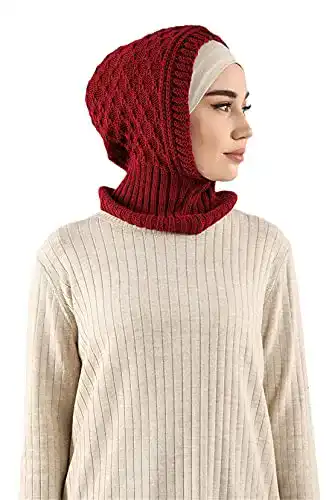 Hijab von BAITUB für muslimische Frauen – warmer Strickschal für Herbst und Winter