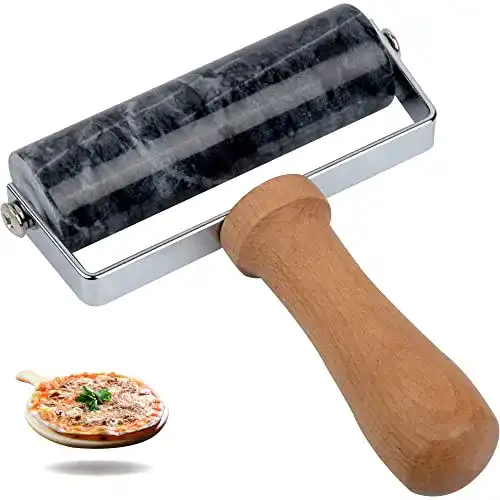 Teigroller klein Tianman Nudelholz und Pizzaroller aus Marmor
