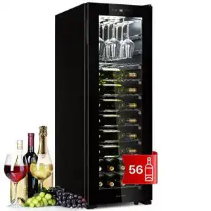 Klarstein Weinkühlschrank mit Glastür für 56 Flaschen