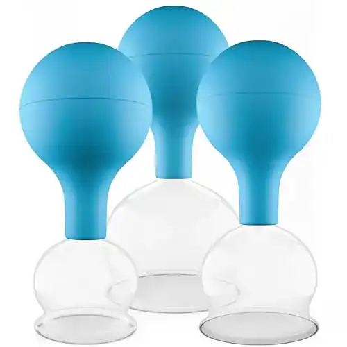 Schröpfglas PULLOX aus Echtglas im 3er-Set mit Saugball