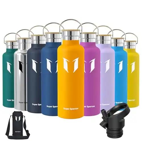 Edelstahl Trinkflasche 750ml von Super Sparrow für Fahrräder und Outdoor