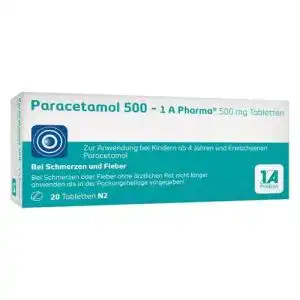 Grippemittel 1A Pharma Paracetamol 500 mg Tabletten zur Linderung von Schmerzen