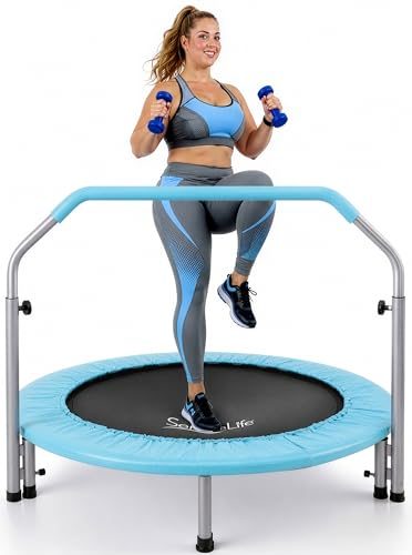 Faltbares Serenelife Fitness Trampolin Indoor, Ø 102 cm für Zuhause