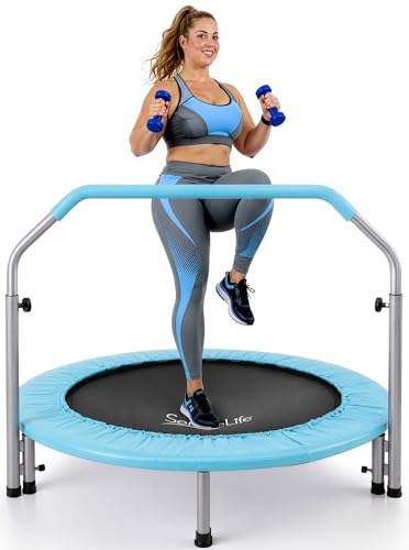 Faltbares Serenelife Fitness Trampolin Indoor, Ø 102 cm für Zuhause