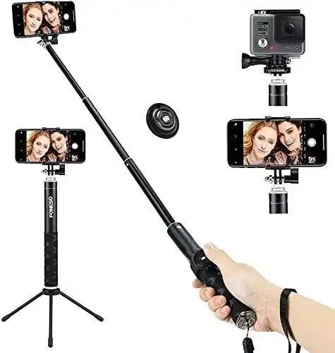 Selfie Stick Foneso Stativ mit Bluetooth und Teleskopfunktion 3 in 1
