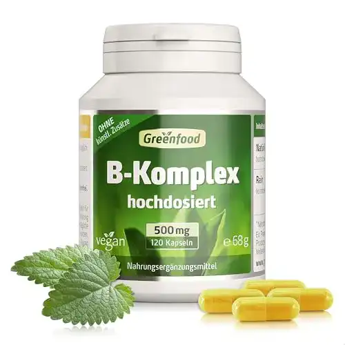 Vitamin B Komplex Greenfood – Hochdosierte B-Vitamine für Vitalität