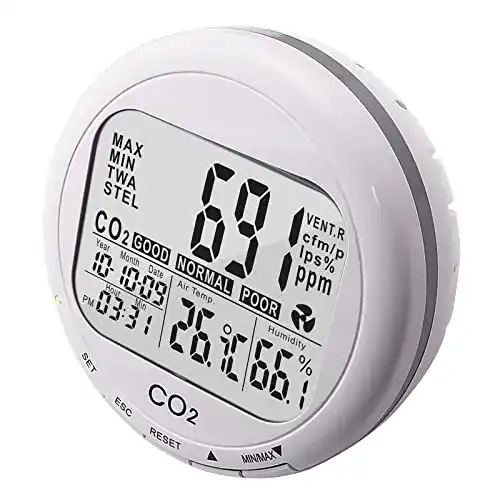 CO2-Melder und Tisch-Thermometer mit Hygrometer für Innenräume