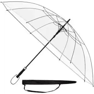 Transparenter XXL Regenschirm mit Sternenfunke-Design