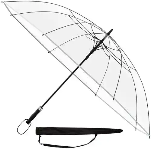 Transparenter XXL Regenschirm mit Sternenfunke-Design