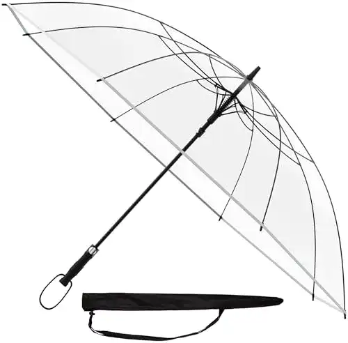 Transparenter XXL Regenschirm mit Sternenfunke-Design