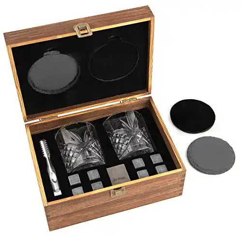 Whiskyglas GOURMEO Whiskey Geschenk Set mit 8 Steinen