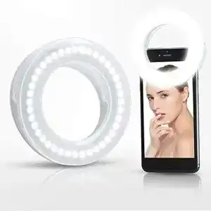 Ringlicht für Handy mit 40 LEDs, USB wiederaufladbar und 3 Helligkeitsstufen