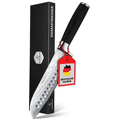 Santoku Damastmesser FlavourBomb aus Damaszener Stahl mit Micarta Griff