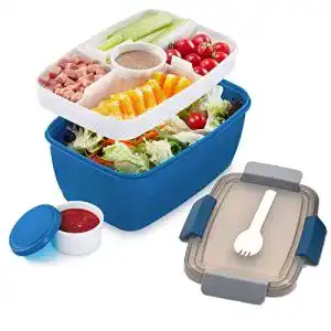 Mujuze Lunchbox für Erwachsene, 2000ml Bento Box mit Fächern