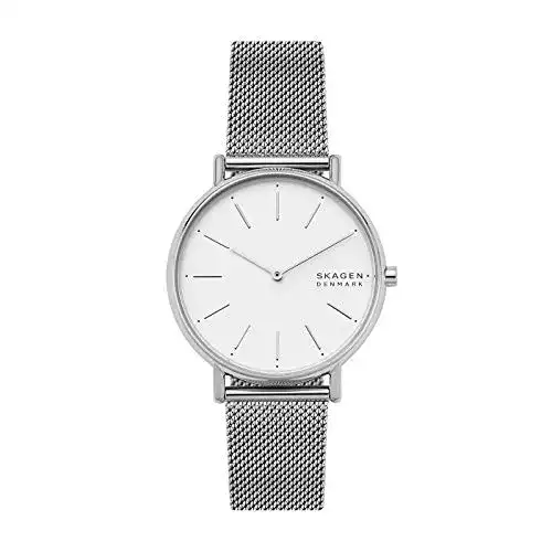 Skagen Damenuhr Signatur mit Zweizeiger Uhrwerk und Edelstahlarmband