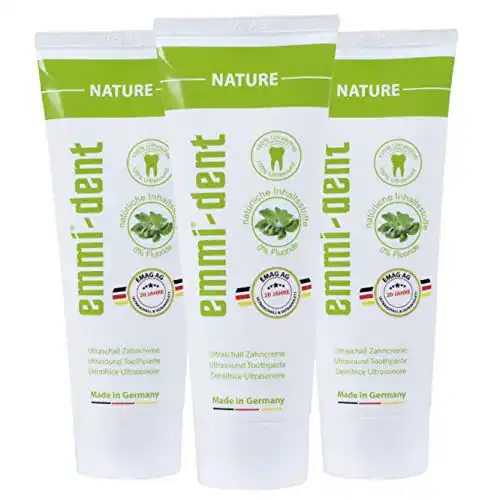 Zahnpasta ohne Mikroplastik Emmi-Dent Ultraschall Zahncreme Nature