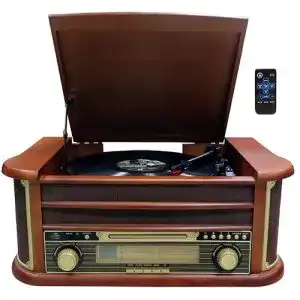 Plattenspieler mit Bluetooth und Holzdesign für nostalgische Musikanlagen