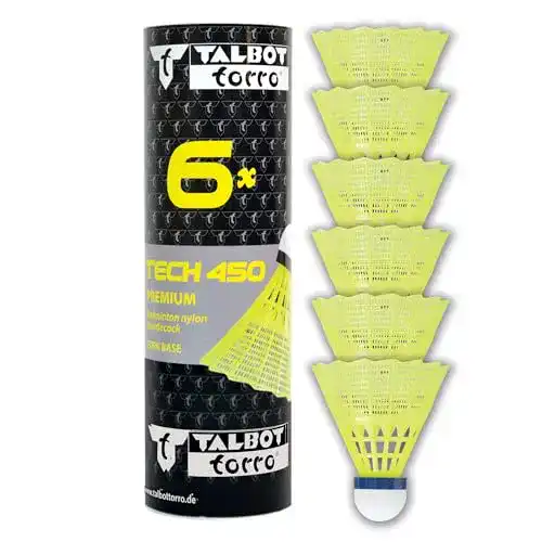 Badminton Bälle Talbot Torro Ball Tech 450, 6er Dose, Gelb, Mittel