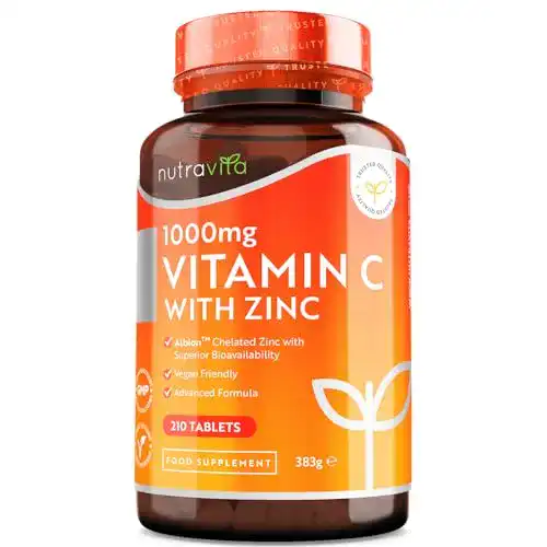 Vitamin C und Zink Nutravita hochdosiert 1000 mg und 15 mg Zink