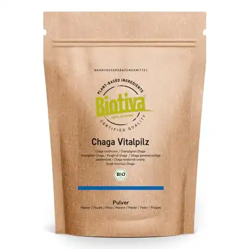 Biotiva Chaga Pilz Pulver Bio 125g – Wildsammlung und Qualität