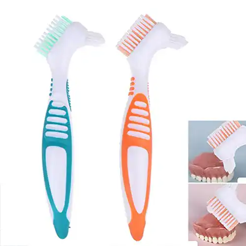 Prothesenbürsten Set mit doppeltem Borstenkopf für Zahnhygiene